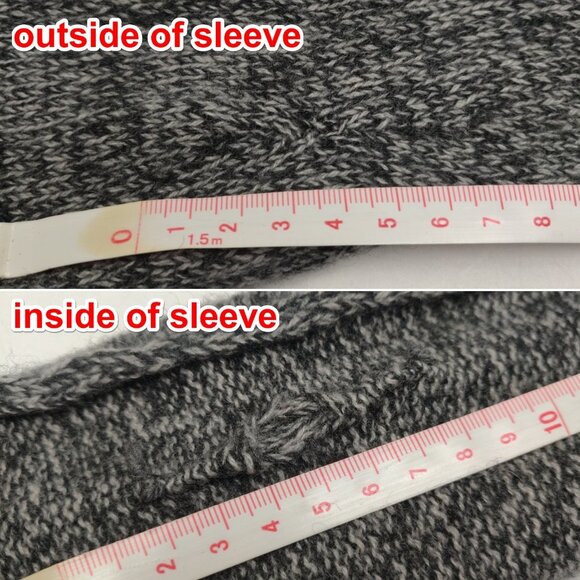 Aqua Marled Grey/Black Cashmere Crewneck Pullover Sweater - Picture 9 of 9